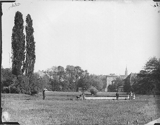 Das Rosental in Leipzig mit Blick auf die Stadt um 1900.